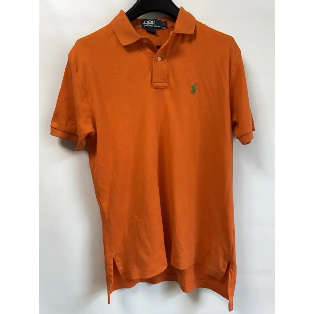 Polo Ralph Lauren Classic Fit Orange Polo Shirt Men’s Size S 100% Cotton